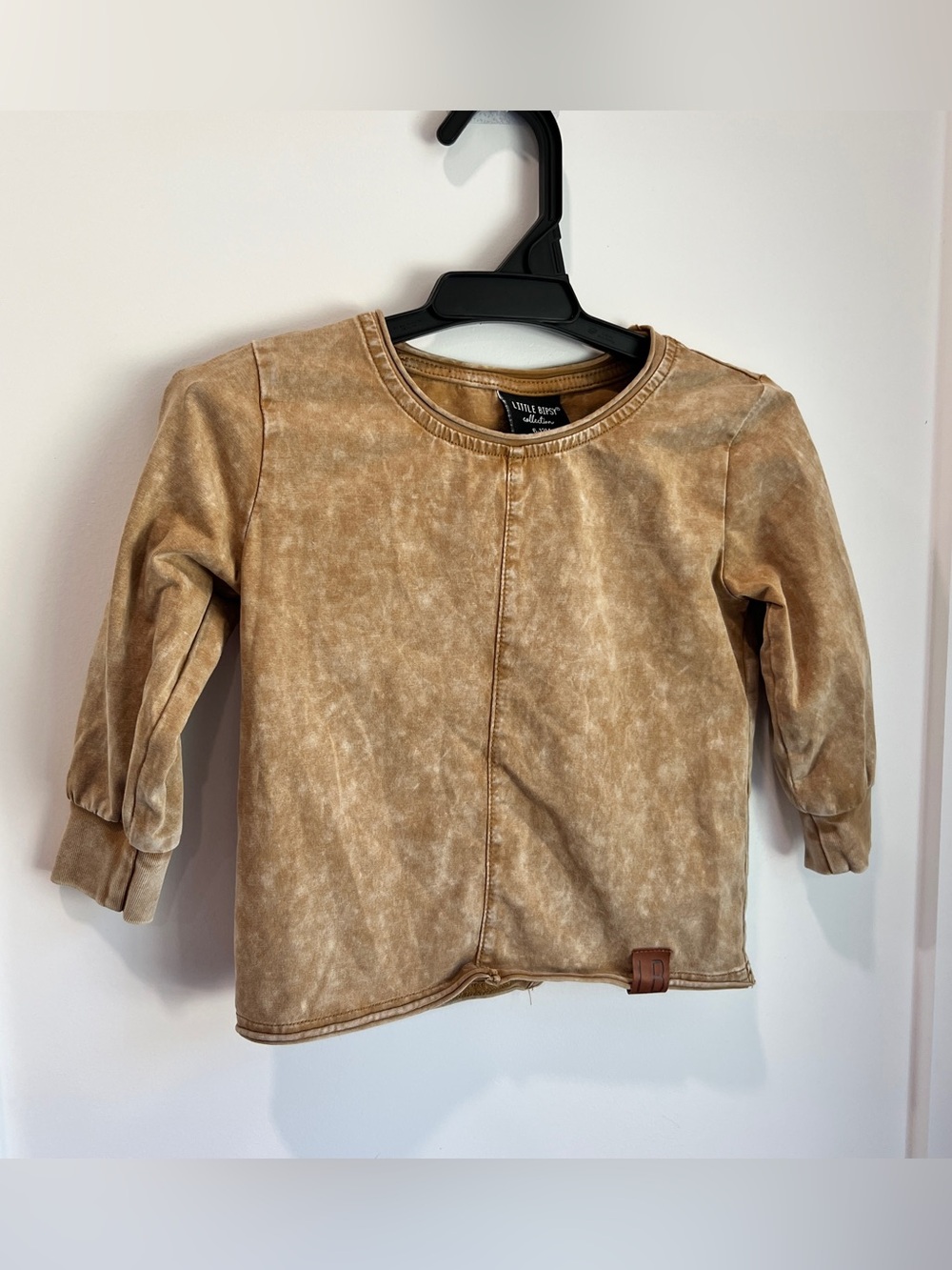 Little Bipsy 6-12 Month Mineral Wash Long Sleeve Top 🤎